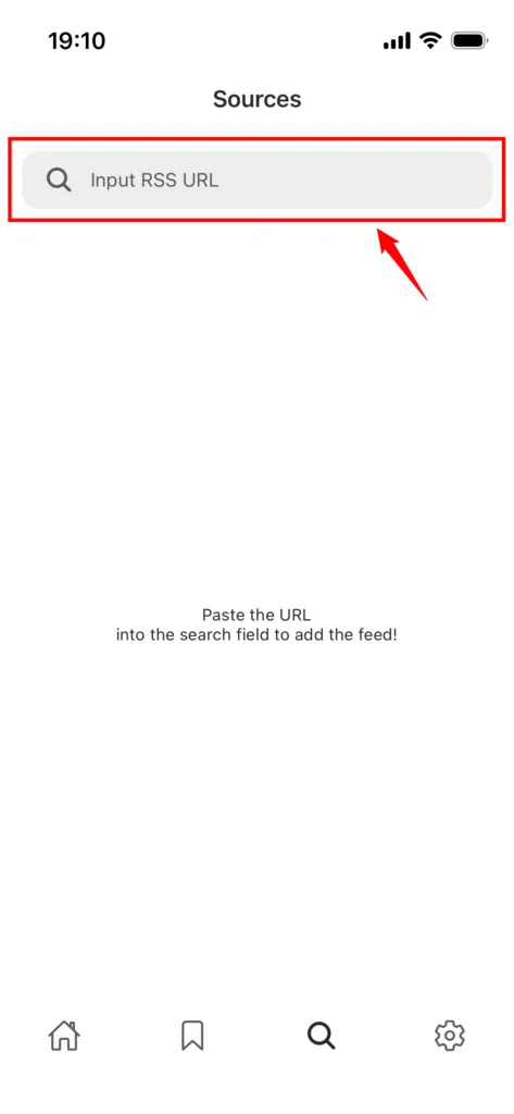 RSSのURLを入力
