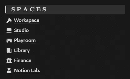 SPACESセクション